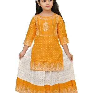 CHANDRIKA LIFESTYLE Girls Festive and Party Top and Skirt Set in bright colors.